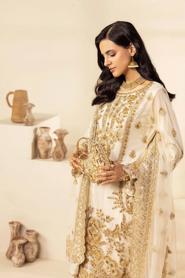 Ivana luxe collection 3 piece embroidered sharara suit - Image 4