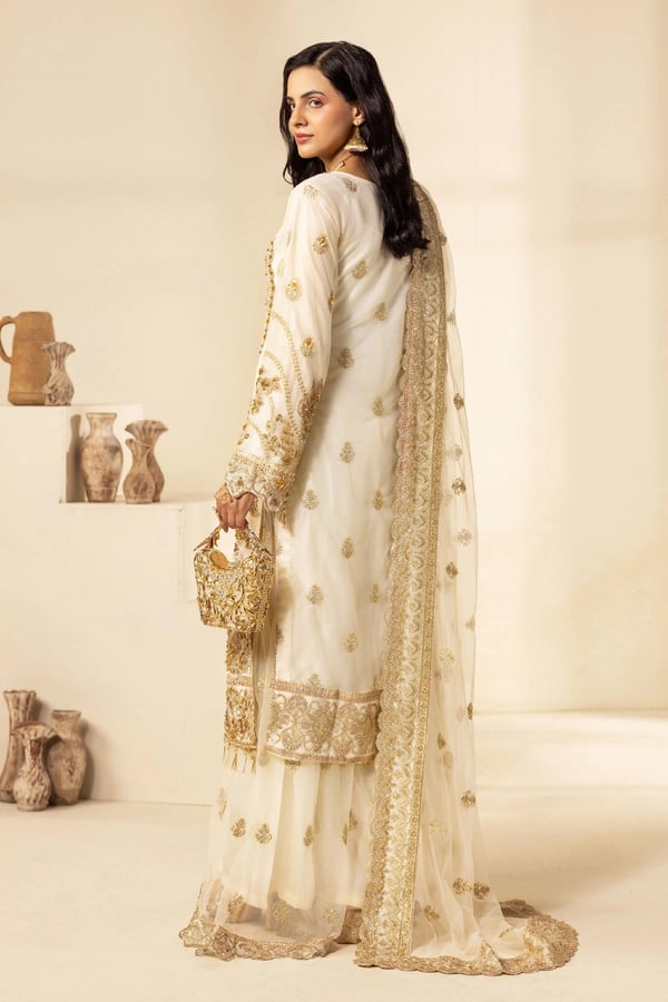 Ivana luxe collection 3 piece embroidered sharara suit - Image 2