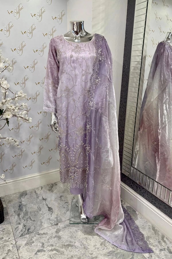 Maya luxe collection embroidered 3 piece suit - Image 6