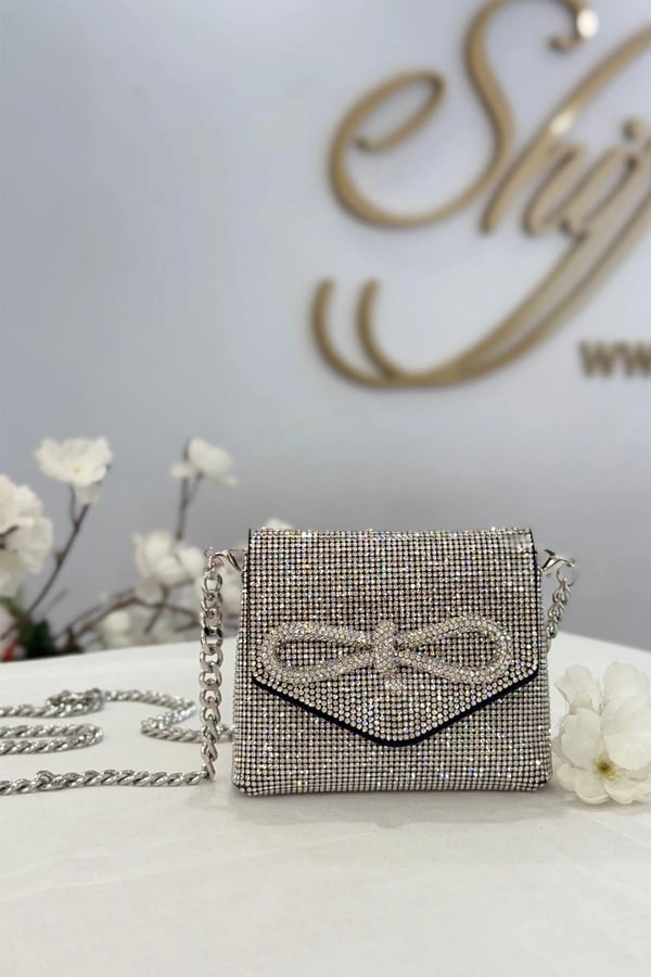 Moonlight mini bow bag - Silver, FS