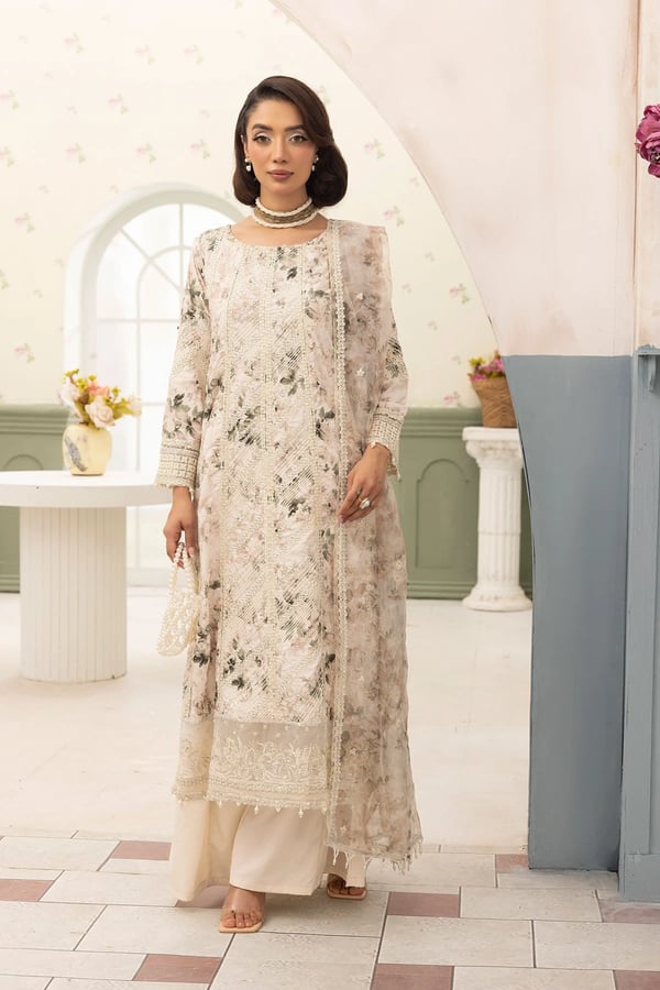 Afia luxe collection 3 piece embroidered suit
