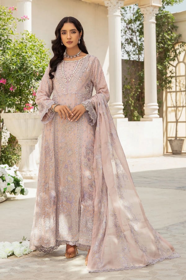 Ivana luxury shiffonz collection 3 piece dress - D PINK, Large