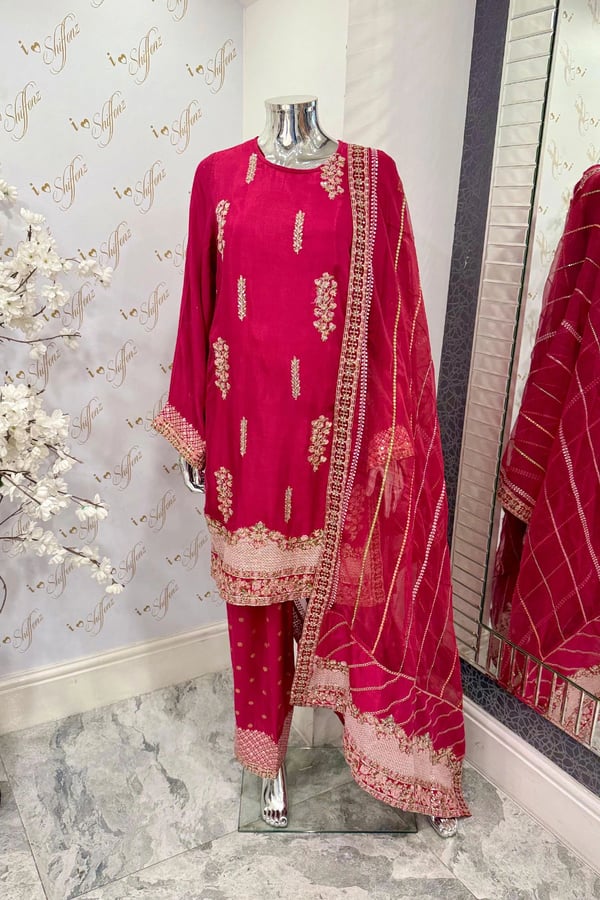 Shabana luxe collection 3 piece farshi shalwar suit