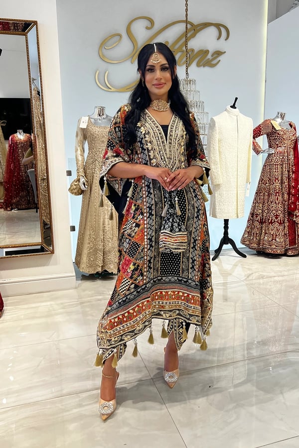 Shiffonz Premium 2 piece printed kaftan with tulip trousers