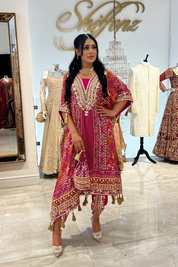 Shiffonz Premium 2 piece printed kaftan with tulip trousers -