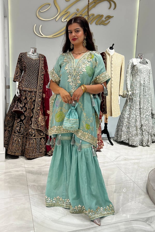 Parwan premium luxe gharara kaftan collection - SGREEN, FS