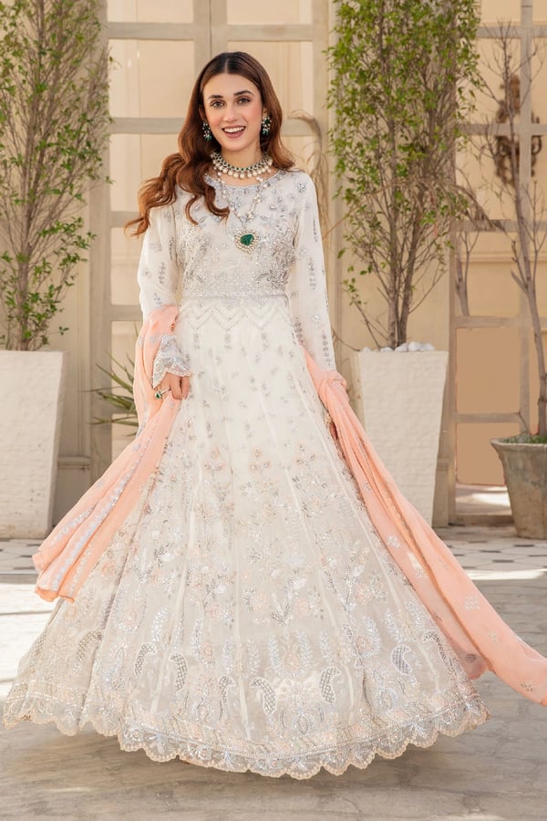 Ivana luxe shiffonz collection 3 piece dress - White, Large