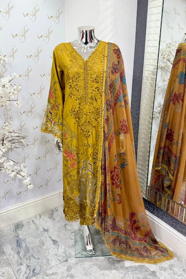 Zuhana luxe collection 3 piece embroidered suit