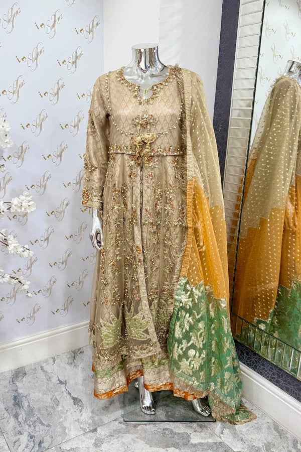 Shiffonz mehndi luxe collection 3 piece gown