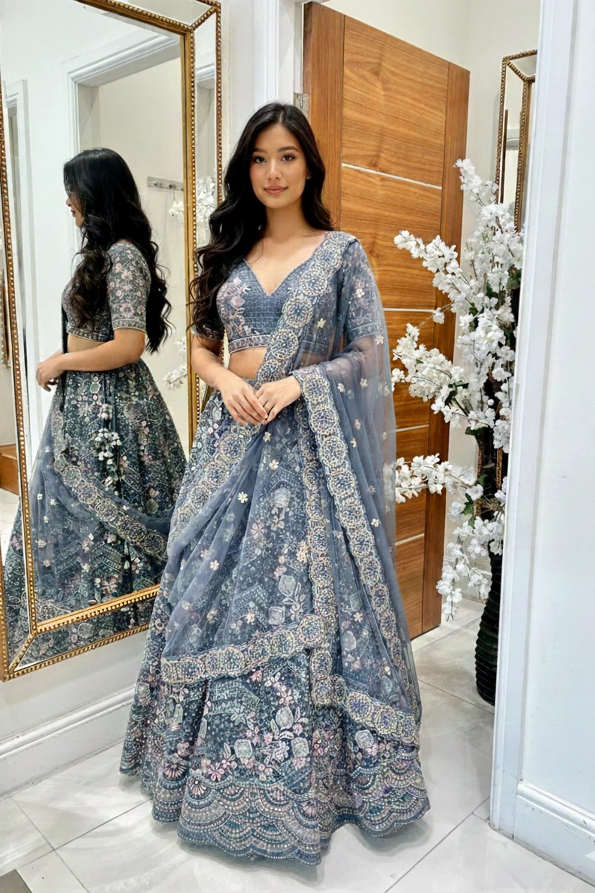 Shiffonz net luxe embroidered lengha choli