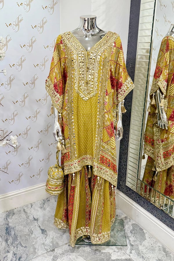 Shiffonz luxury embroidered gharara kaftan collection