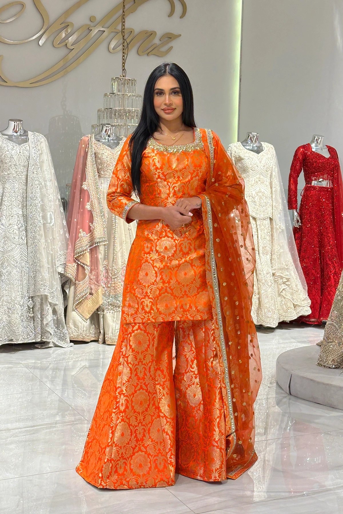 Nayab premium collection 3 piece banarasi sharara suit - Image 6