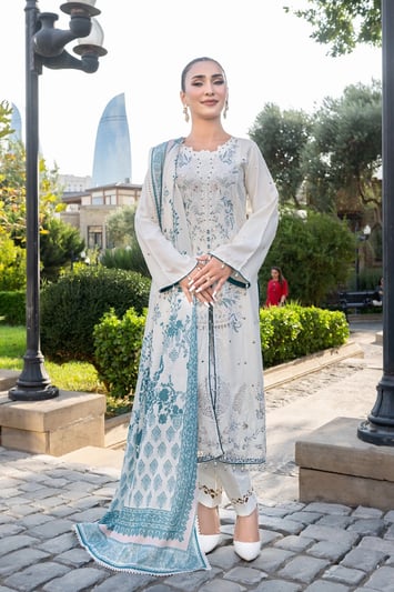 Aareefa lux premium 3 piece suit collection - Cream, Medium