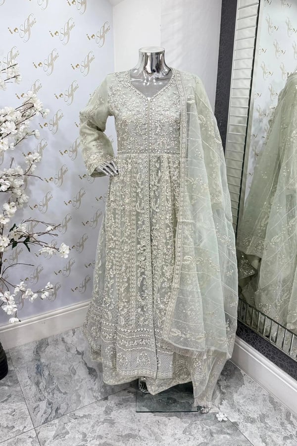 Areefa 3 piece premium embroidered gown collection