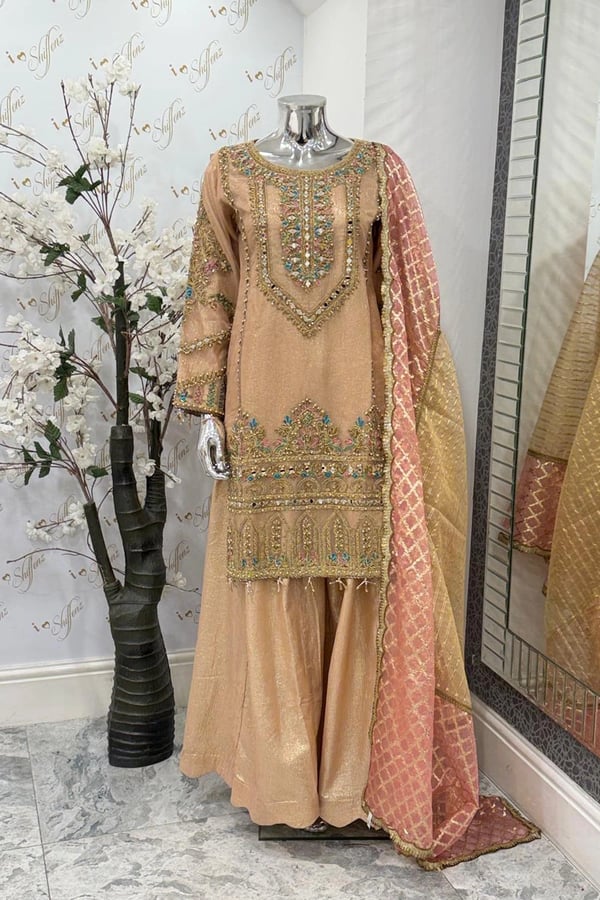 Aafiyat premium collection embroidered plazo suit