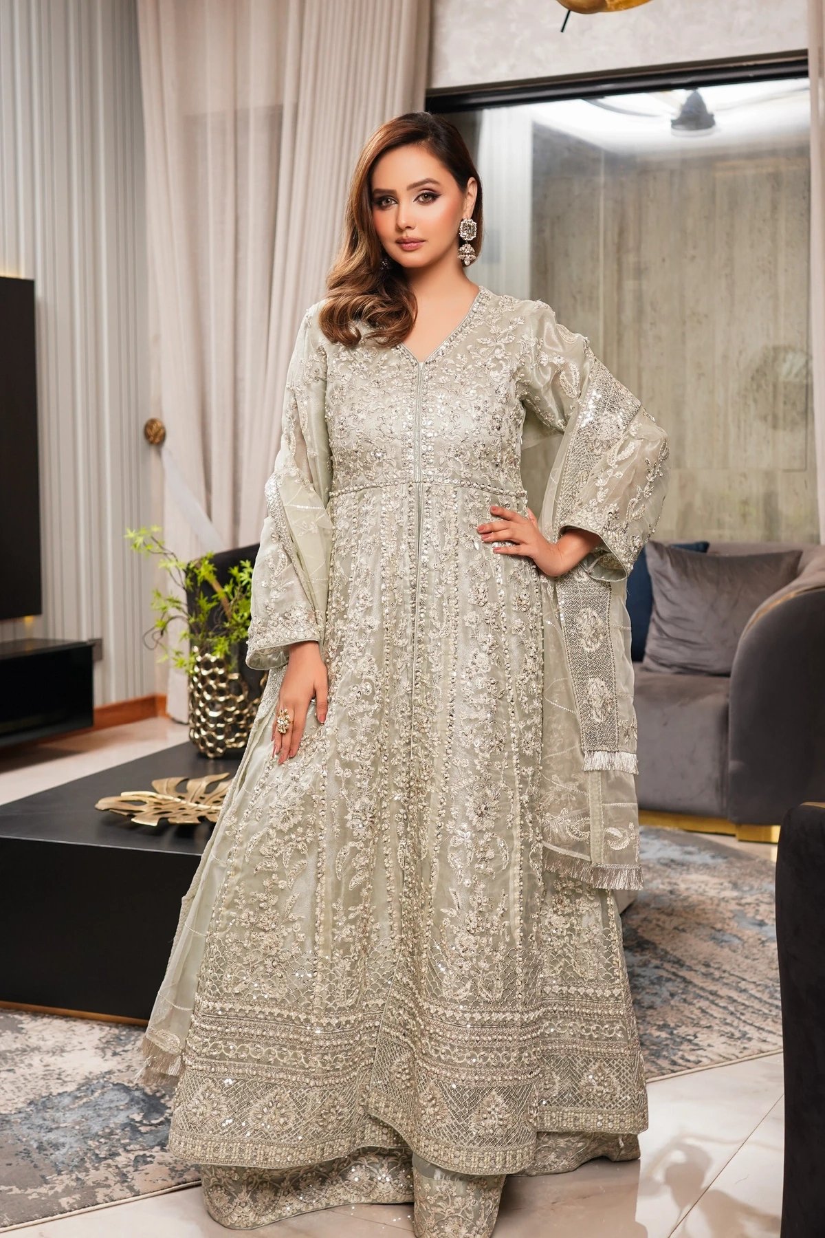 Noir Premium Collection 3 piece embroidered gown - Image 3