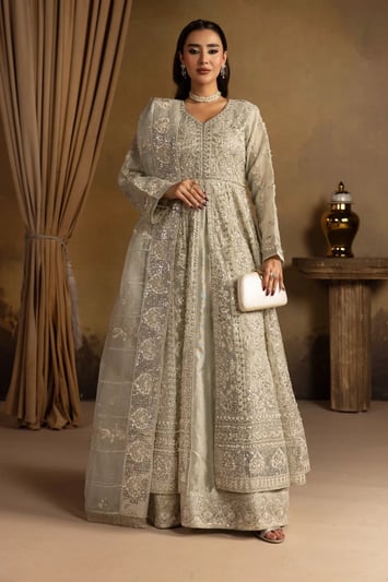 Noir Premium Collection 3 piece embroidered gown - Mint, X - Large