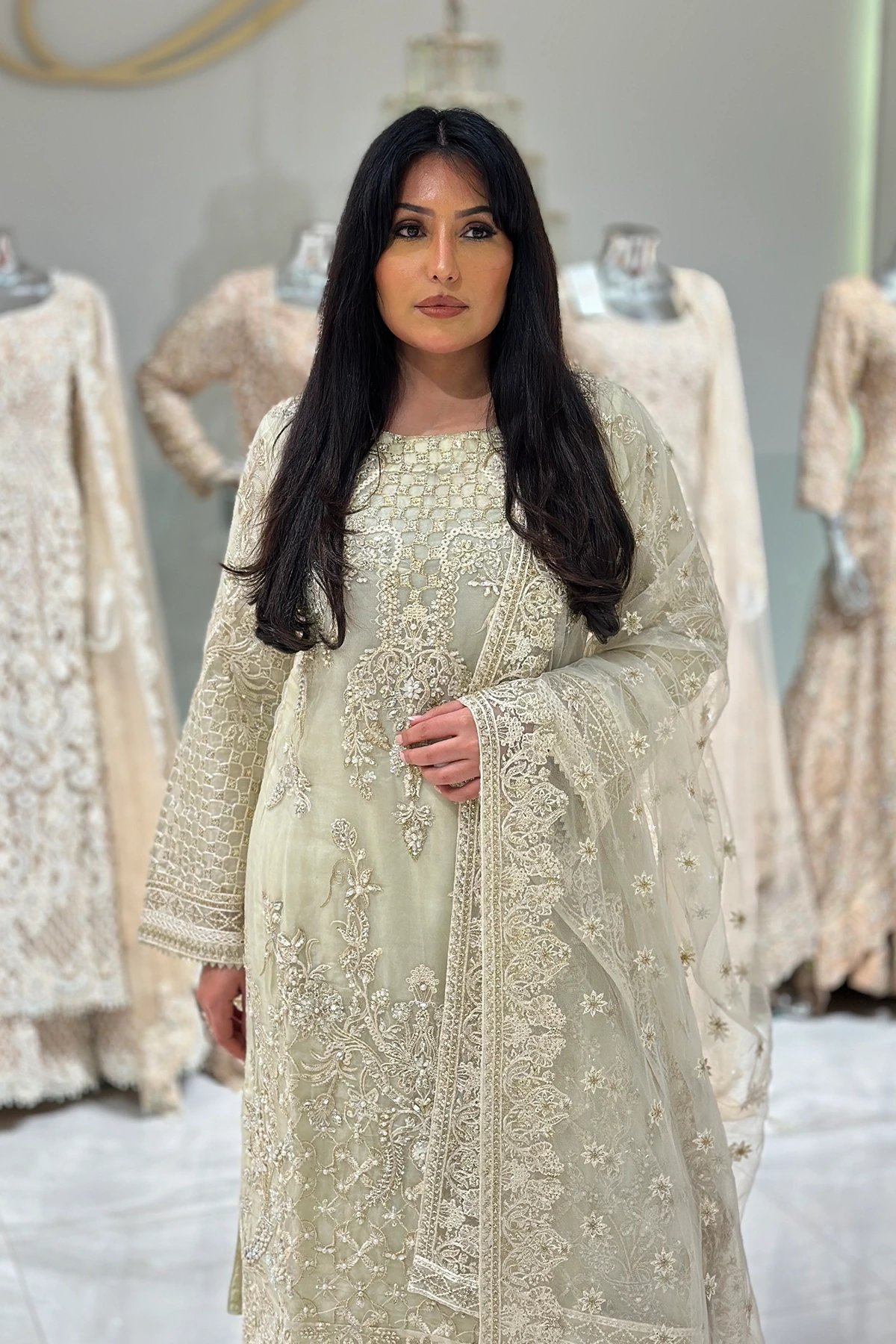 Noir premium collection 3 piece net embroidered suit - Image 2