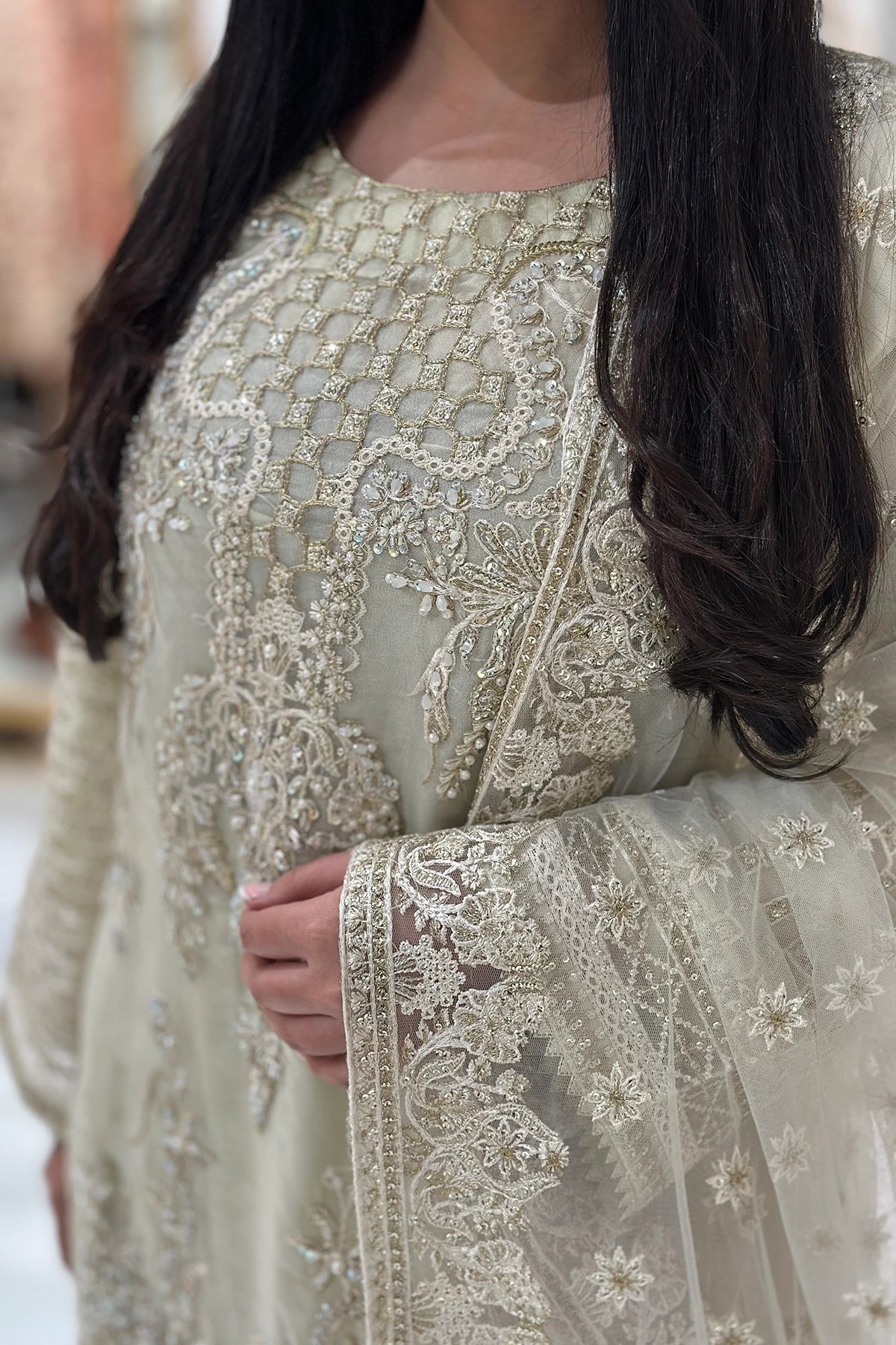 Noir premium collection 3 piece net embroidered suit - Image 3