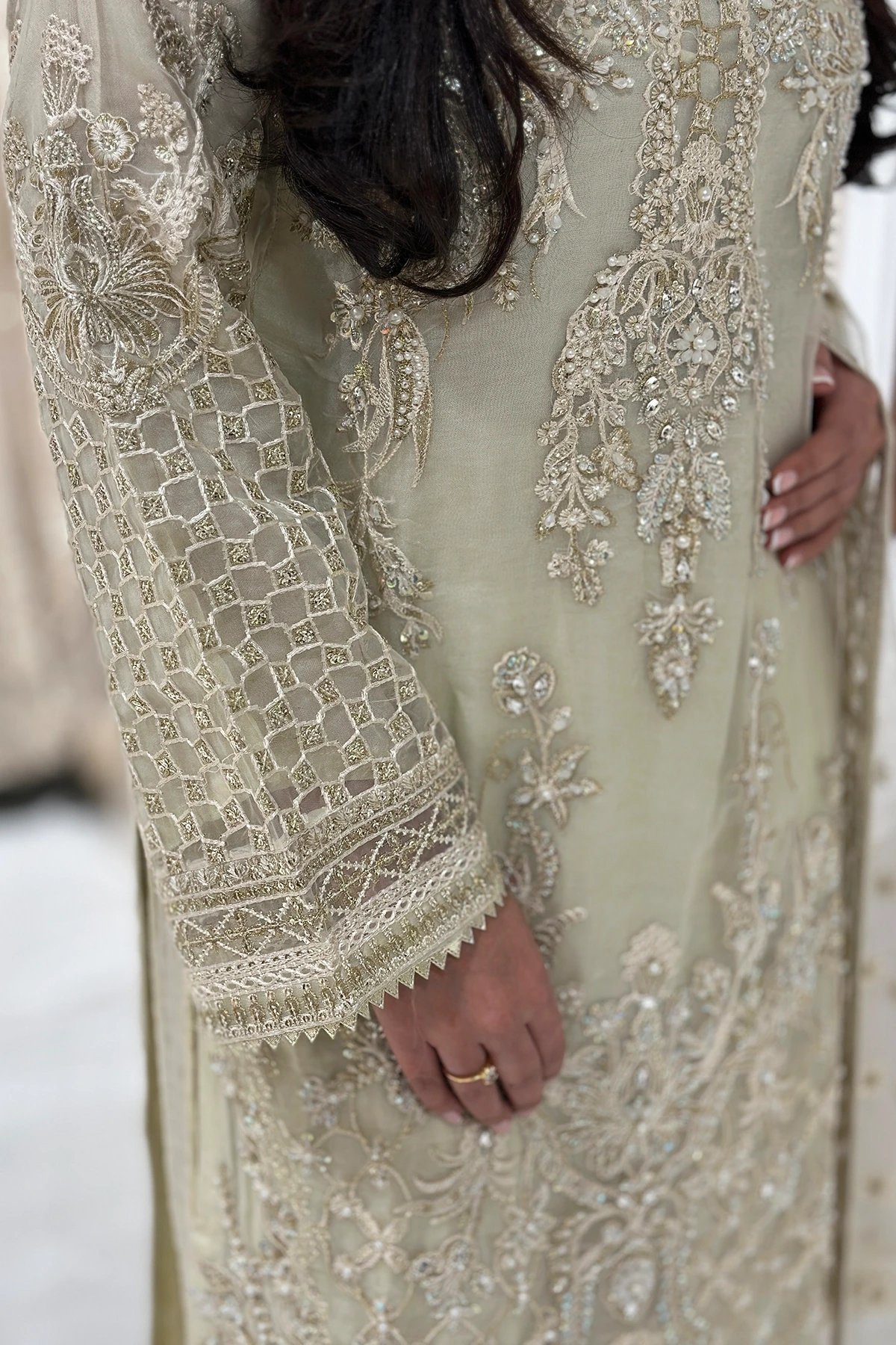 Noir premium collection 3 piece net embroidered suit - Image 5