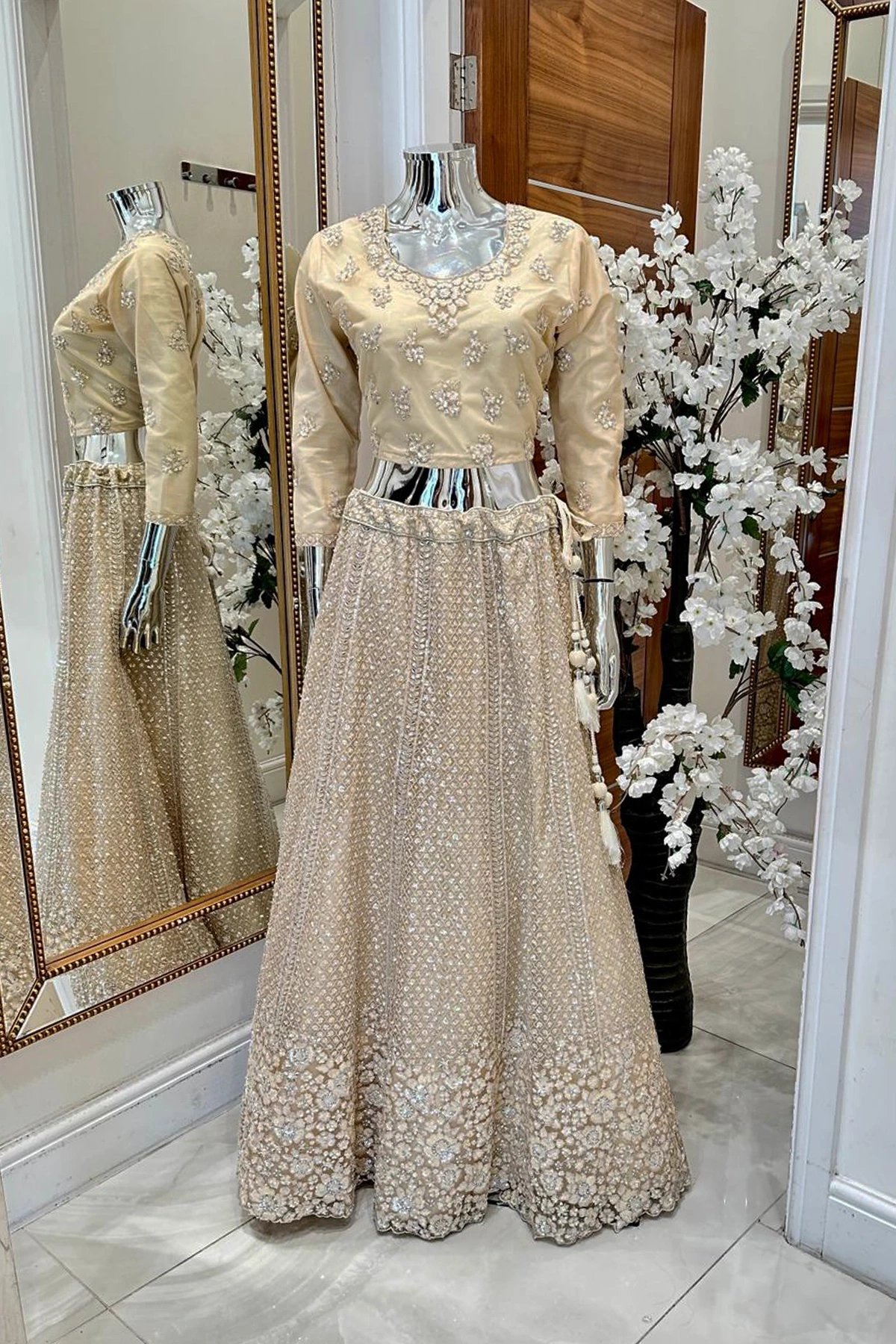 Shiffonz net embroidered lengha choli - Image 3