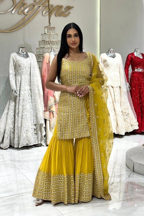 Shiffonz 3 piece luxe embroidered gharara suit