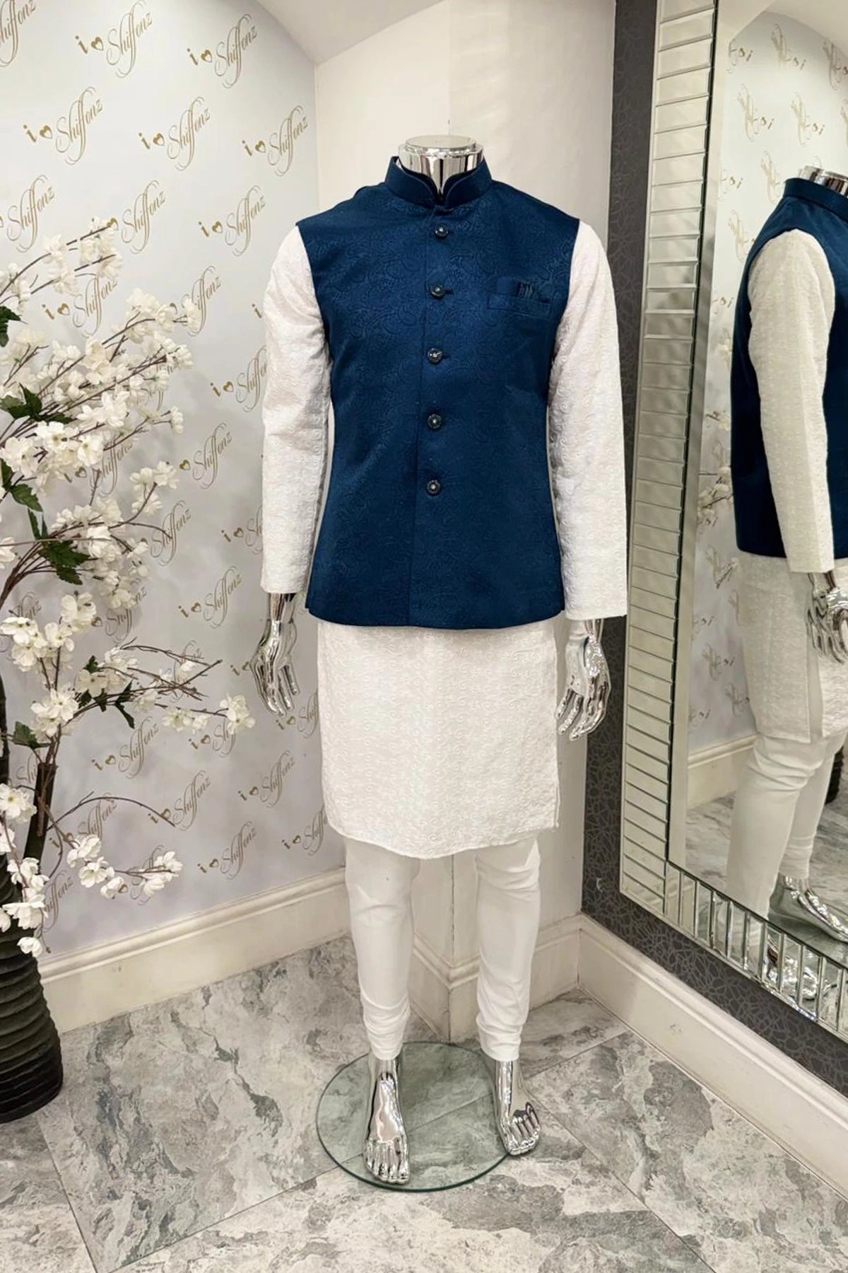 Men's formal brocade waistcoat