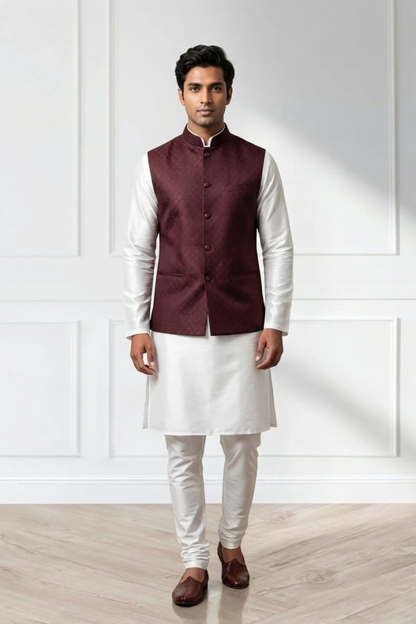Mens luxe brocade waistcoat