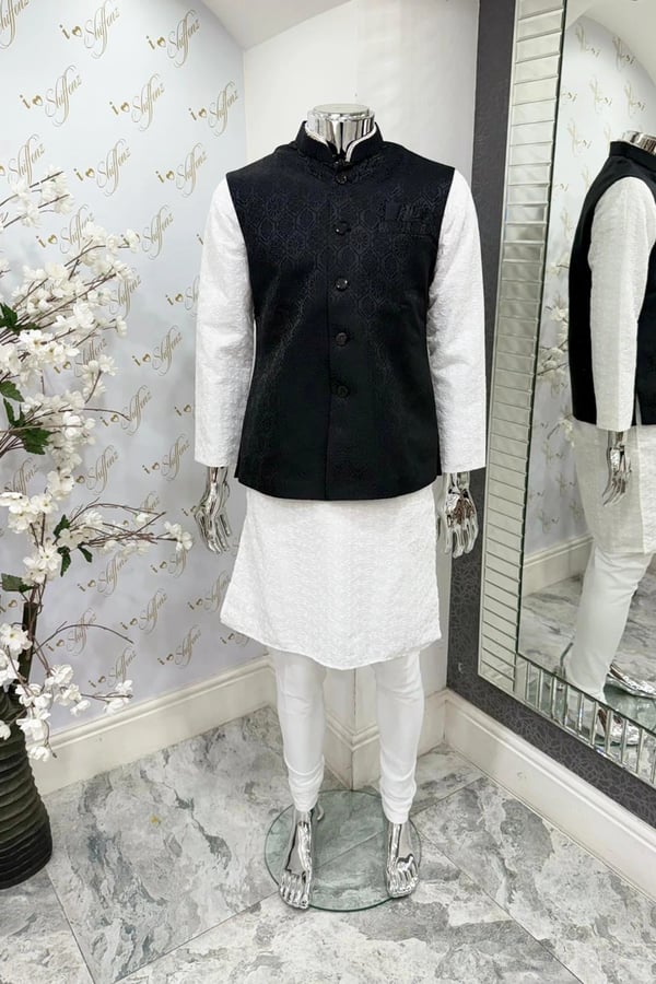 Men's formal brocade waistcoat