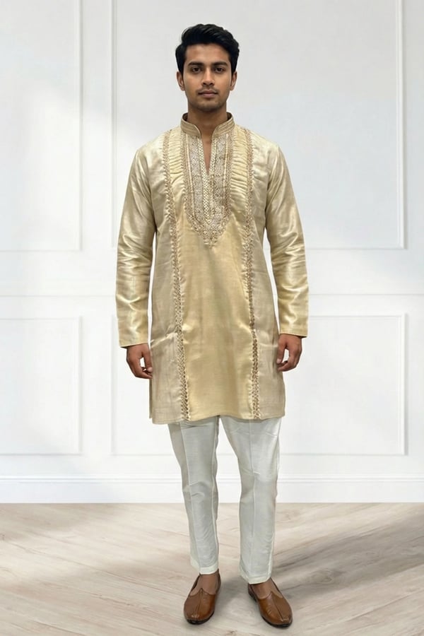 Men's luxe embroidered kurta with trouser