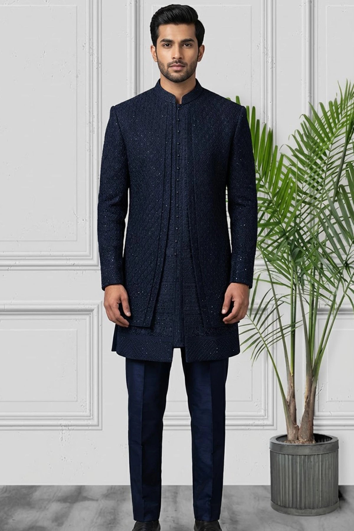 Men's embroidered sherwani with pants