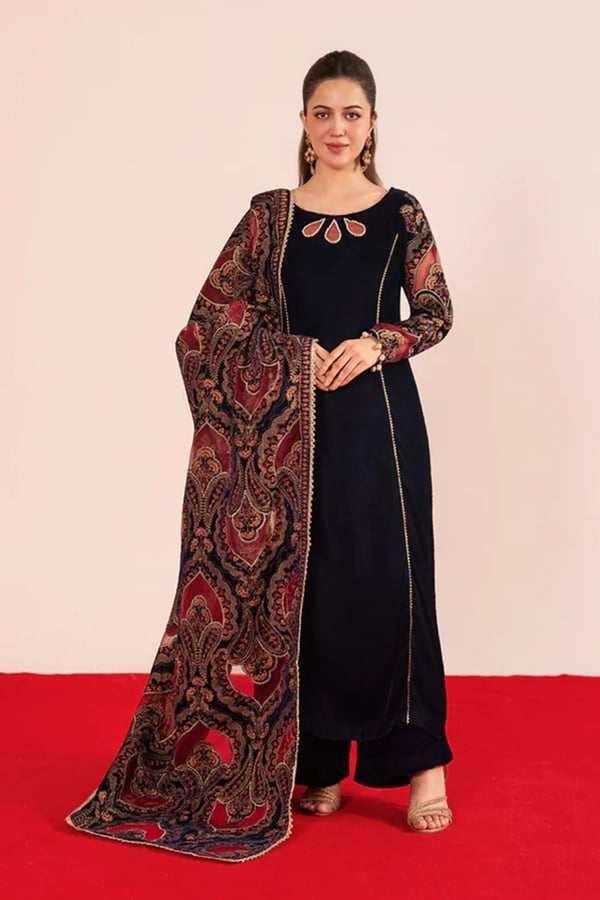 Shiffonz 3 piece winter collection velvet suit