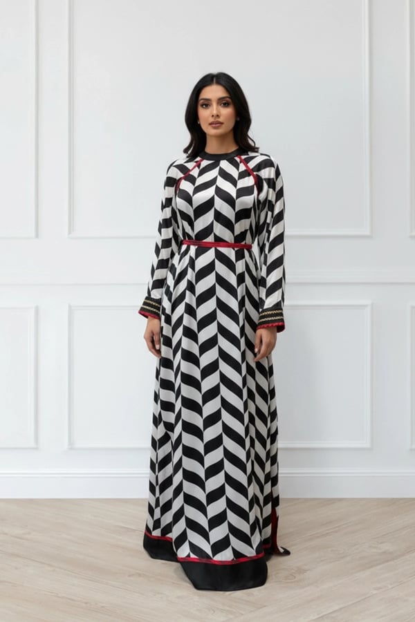 Chevron printed maxi dress