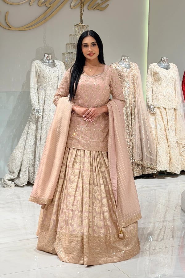 Shiffonz 3 piece embroidered lengha suit