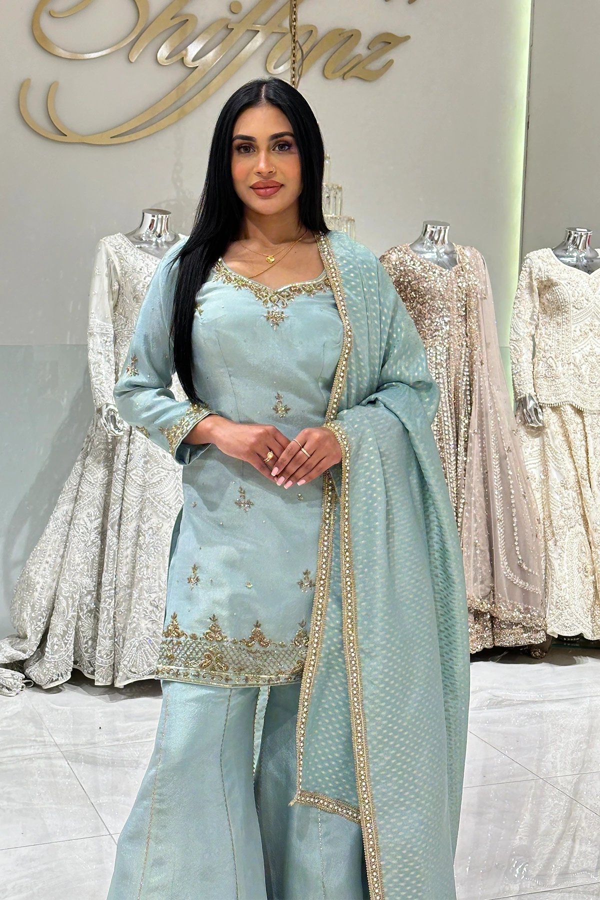 Shiffonz 3 piece embroidered lux sharara suit - Image 2