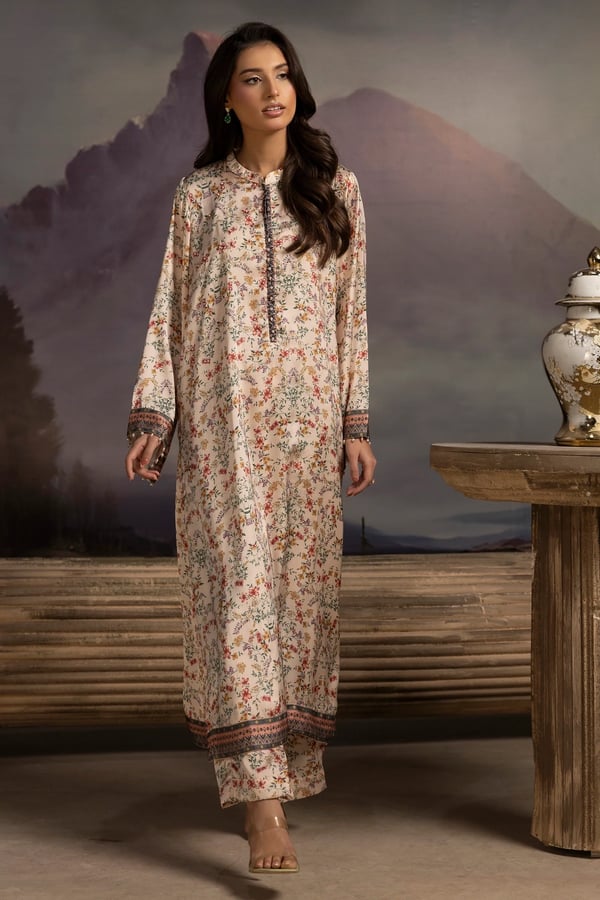 Silk premium co-ord set collection - Peach, X - Large