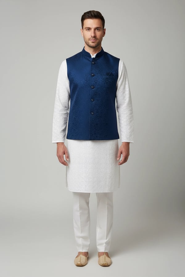 Men's formal brocade waistcoat