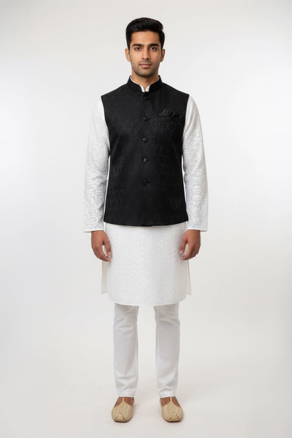 Men's formal brocade waistcoat