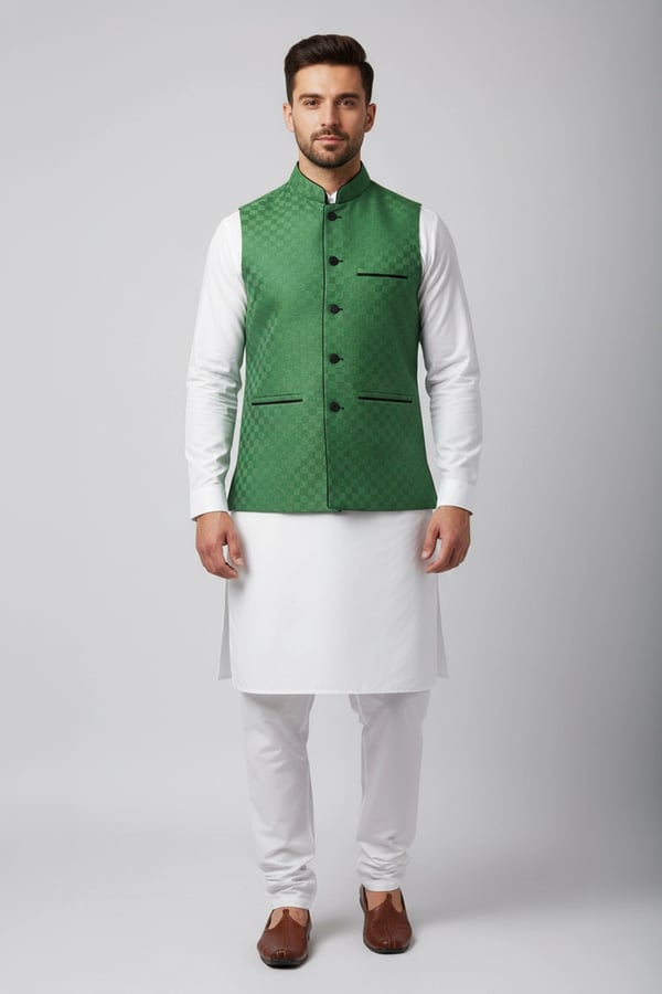 Men’s premium viscose formal waistcoat - DGREEN, 38