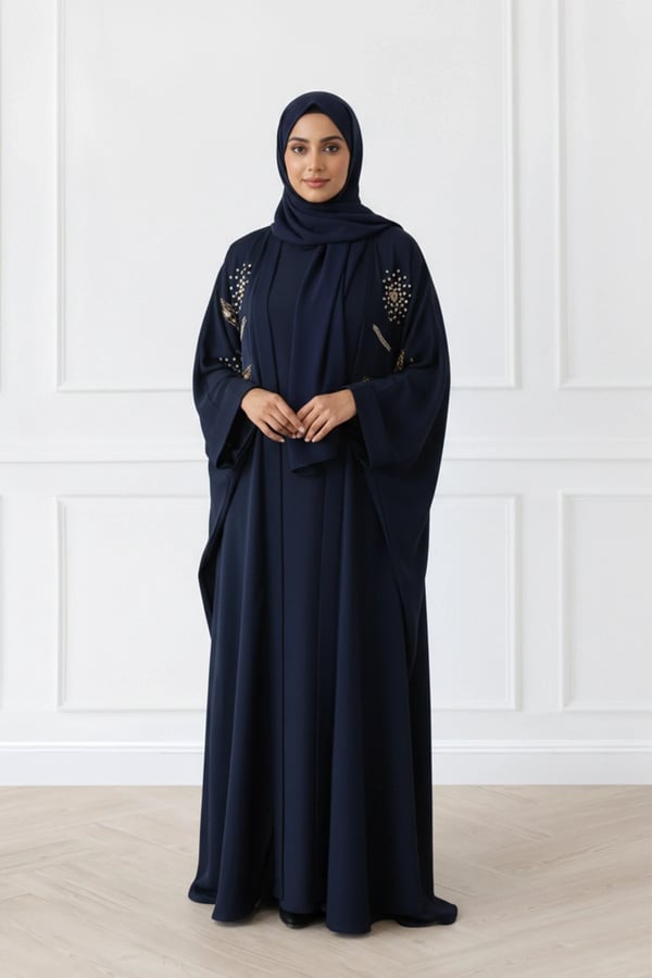 Roza Abaya embellished premium collection - Navy, 52