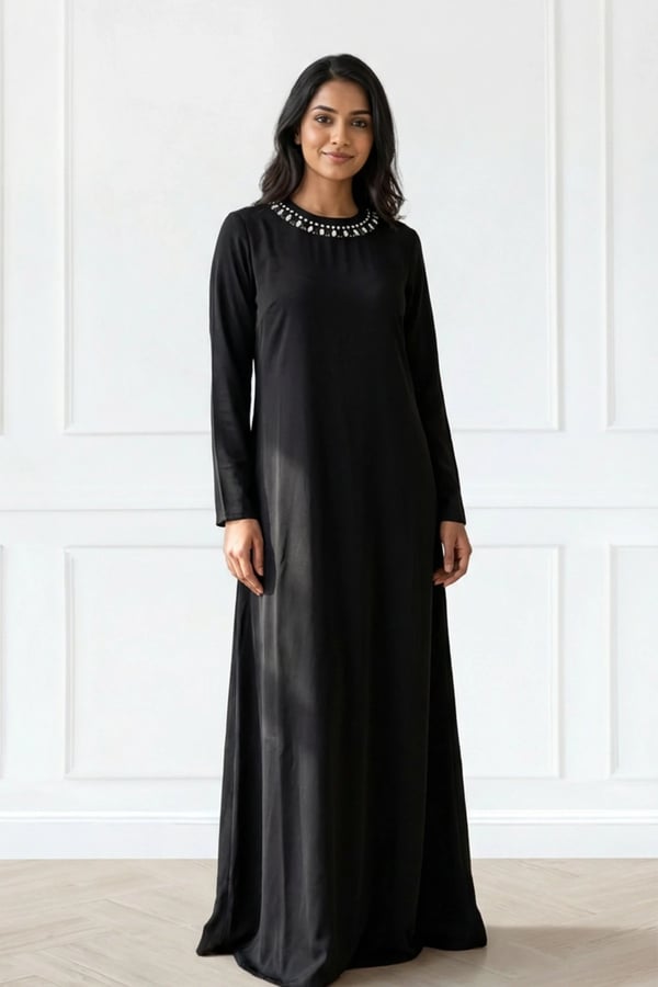 Roza premium single abaya collection - Black, X - Large