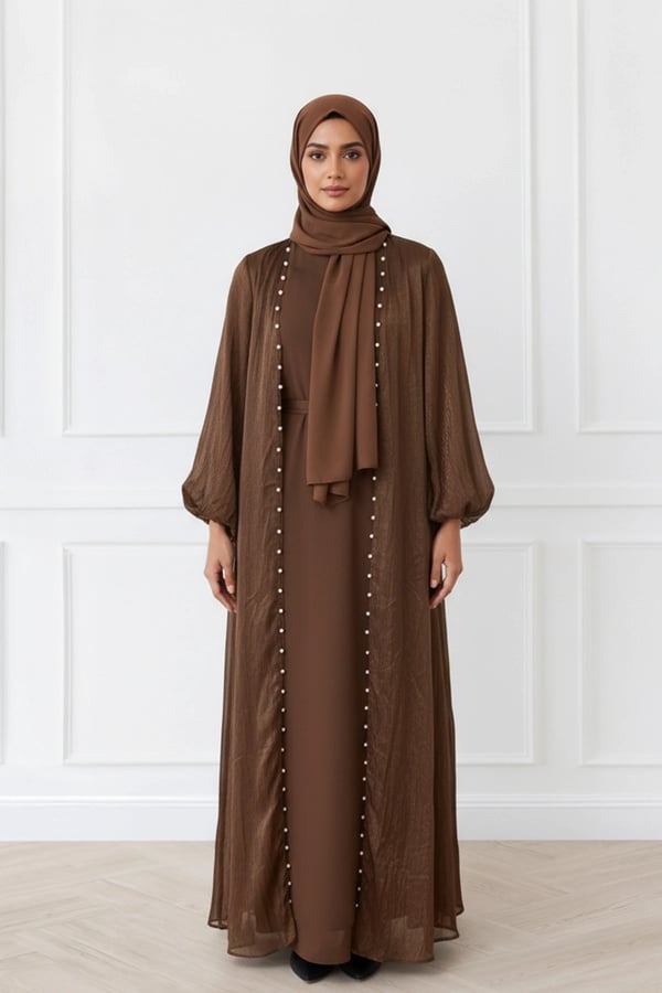 Roza Abaya premium collection - Brown, 52