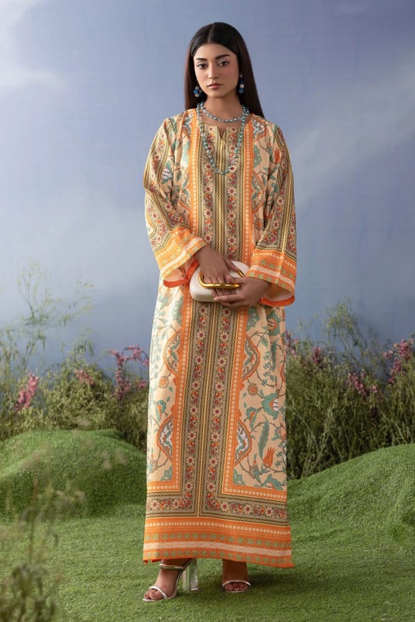Jeem 2 piece coords kaftan collection - Orange, X - Large