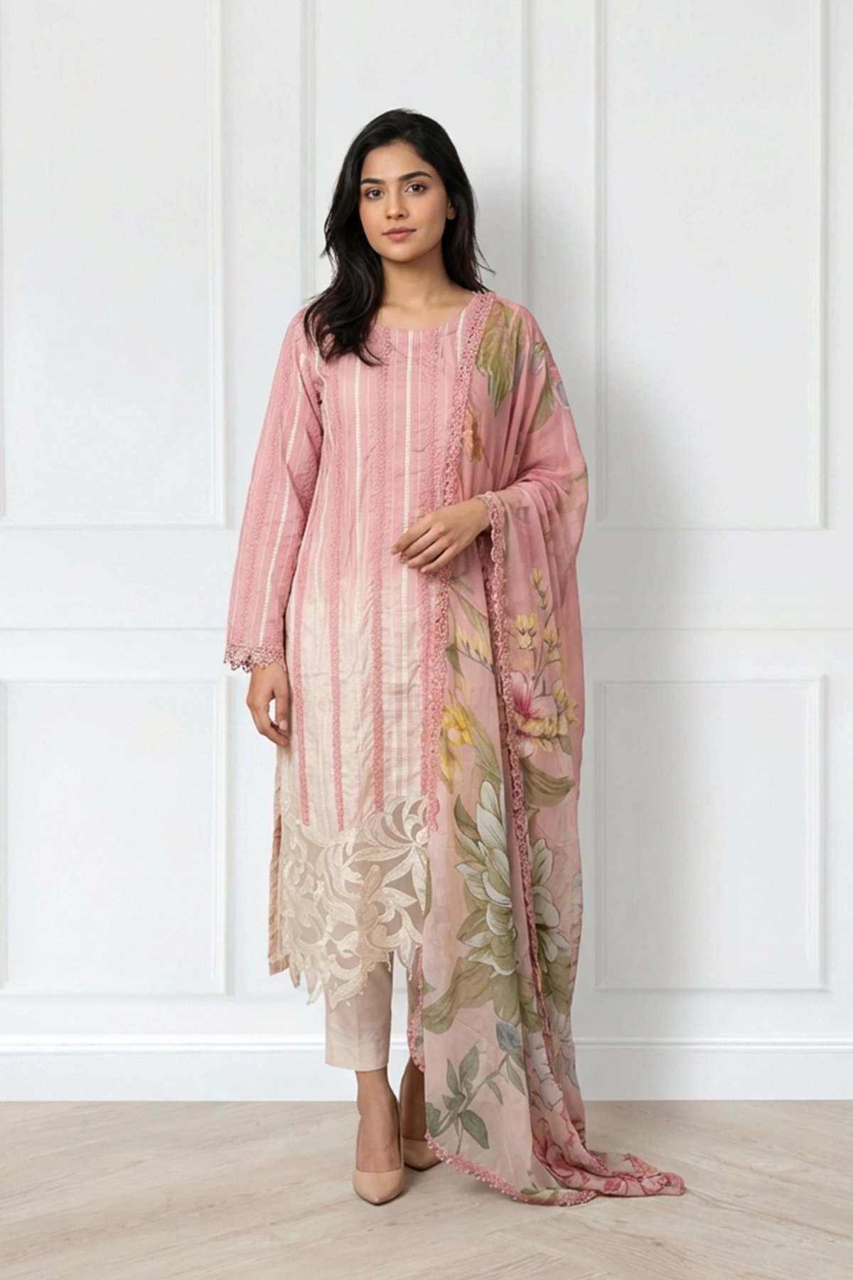 Siyara premium collection 3 piece embroidered suit