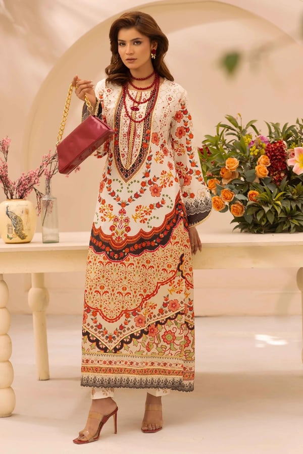 Halim coord set mother and daughter collection - Cream, X - Large