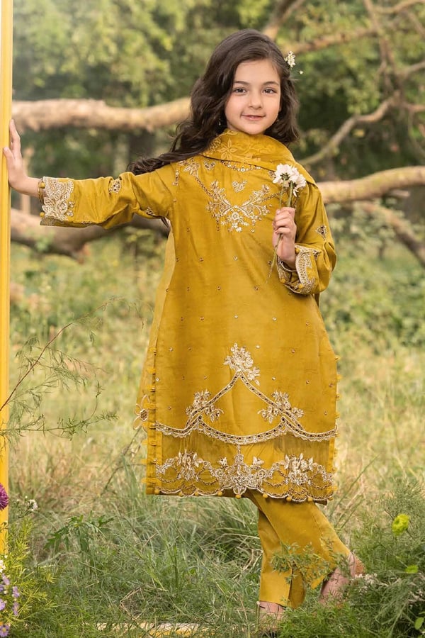 Hania Amir kids Eid edit 2026 3 piece embroidered suit - MUSTAR, 22