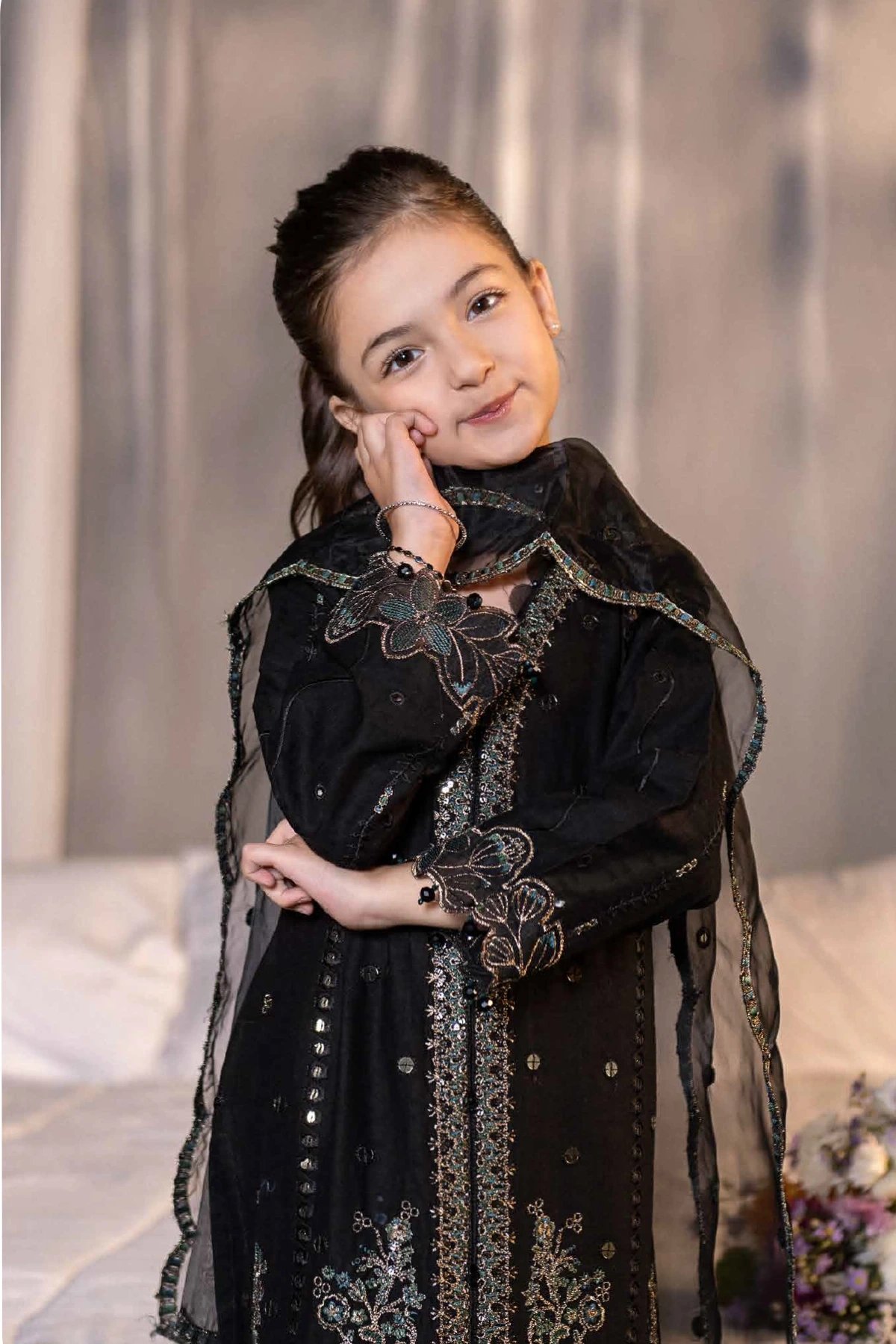 Hania Amir 3 piece embroidered 2026 Eid kids collection - Image 3