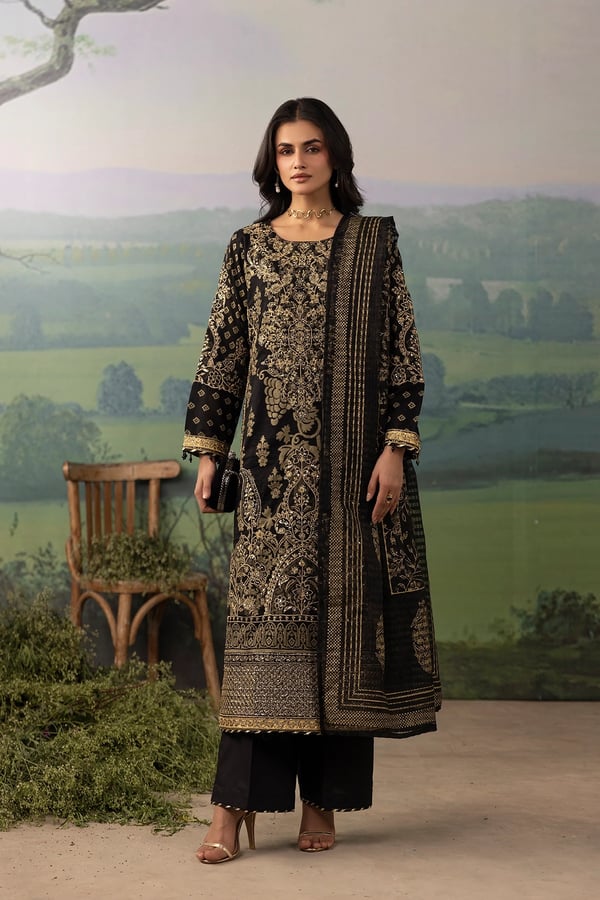 Shiffonz Eid exclusive Jacquard premium collection - Black, X - Large