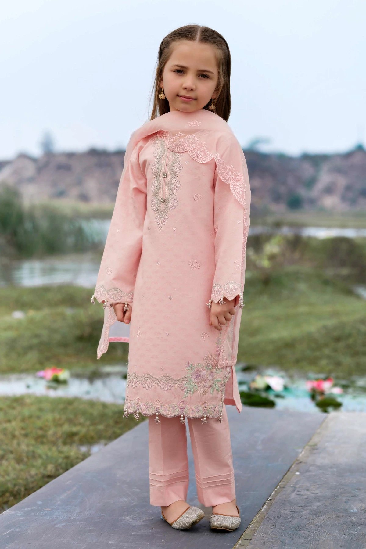 Lotus Kids Premium 3 piece mother and daughter Eid suit - Image 2