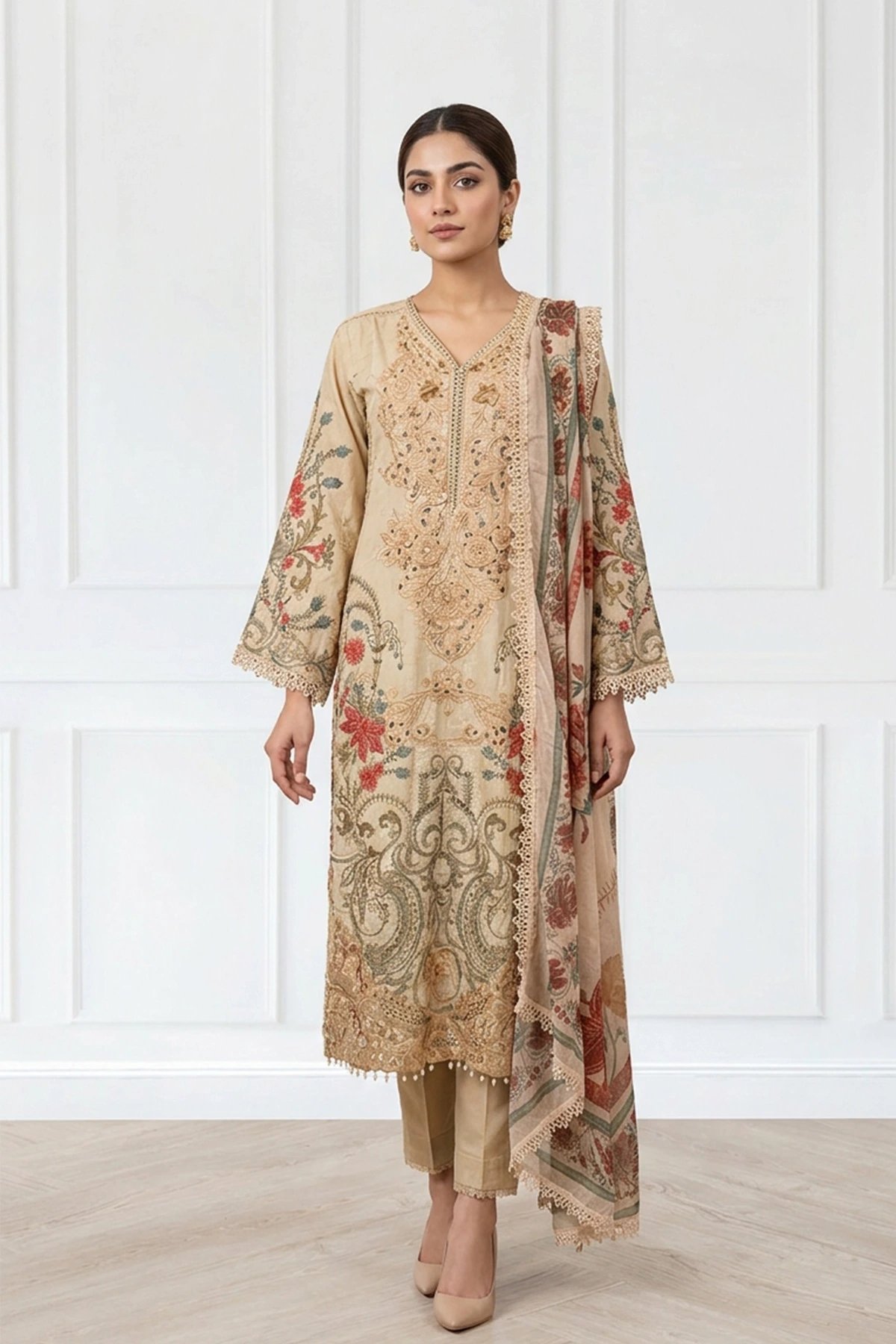 Zuhana luxe collection 3 piece embroidered suit - Image 2